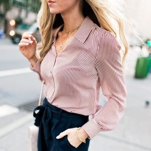 MAROON STRIPED BLOUSE FROM MODCLOTH